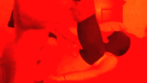 A redheaded girl with a large ass is playing with a big cock