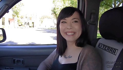 Amature brunette with a big ass and a shaved pussy is on the bed