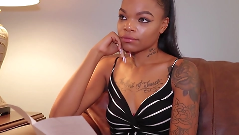 An amateur ebony teen is getting anal fucking in the shower