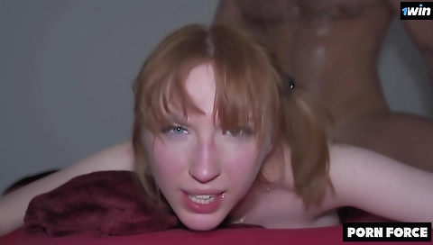 Horny redhead with a big ass is getting fucked hard