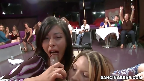 Blonde redhead and blonde blonde fuck in a group sex video