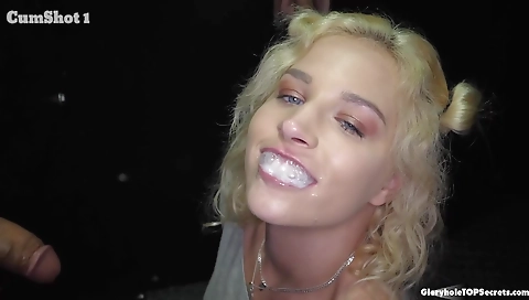 Interracial gangbang with a blonde slut and a big cock