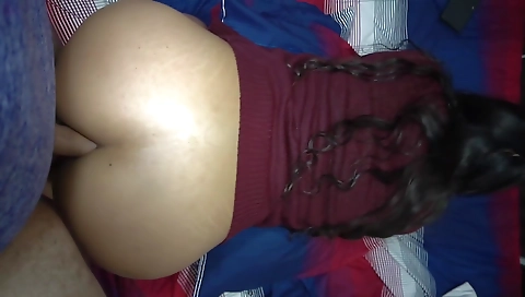 My black girlfriend gets a creampie in her tight black hole