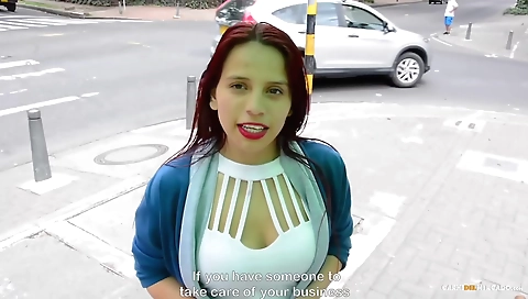 Amateur brunette with a sexy booty and tits is fucked by a stud