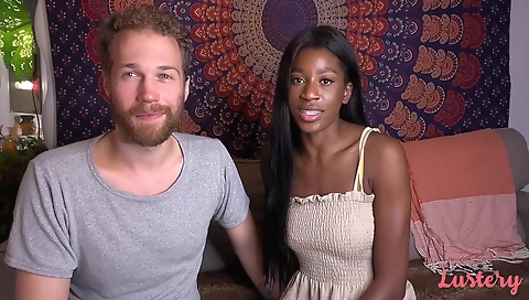 Ebony brunette chick shows off her cunnilingus skills