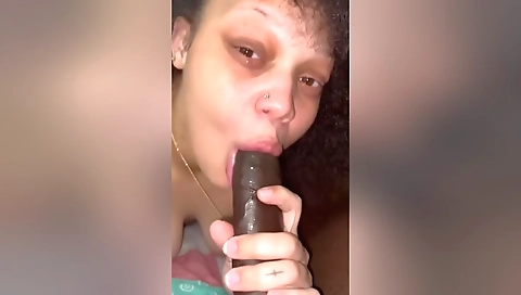 A brunette milf with a tattooed pussy enjoys her big dick