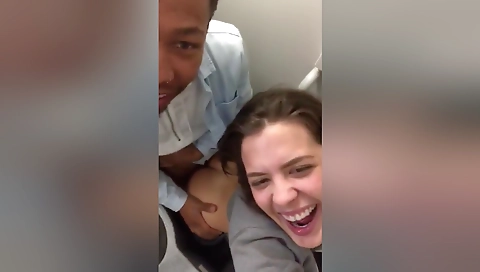 Amateur interracial porn video with a sexy brunette