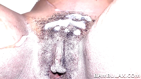 Ebony babe rides a black cock in interracial porn video 1