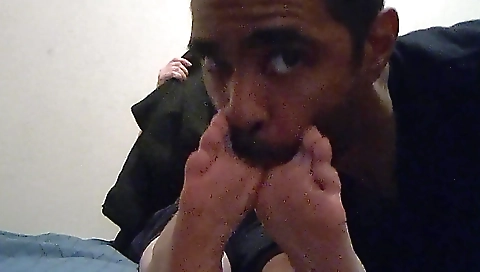 Interracial fetish video of a horny redhead in stockings